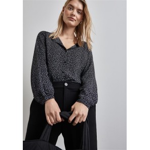 Z Blouse ronde hals print - Zwart ecru